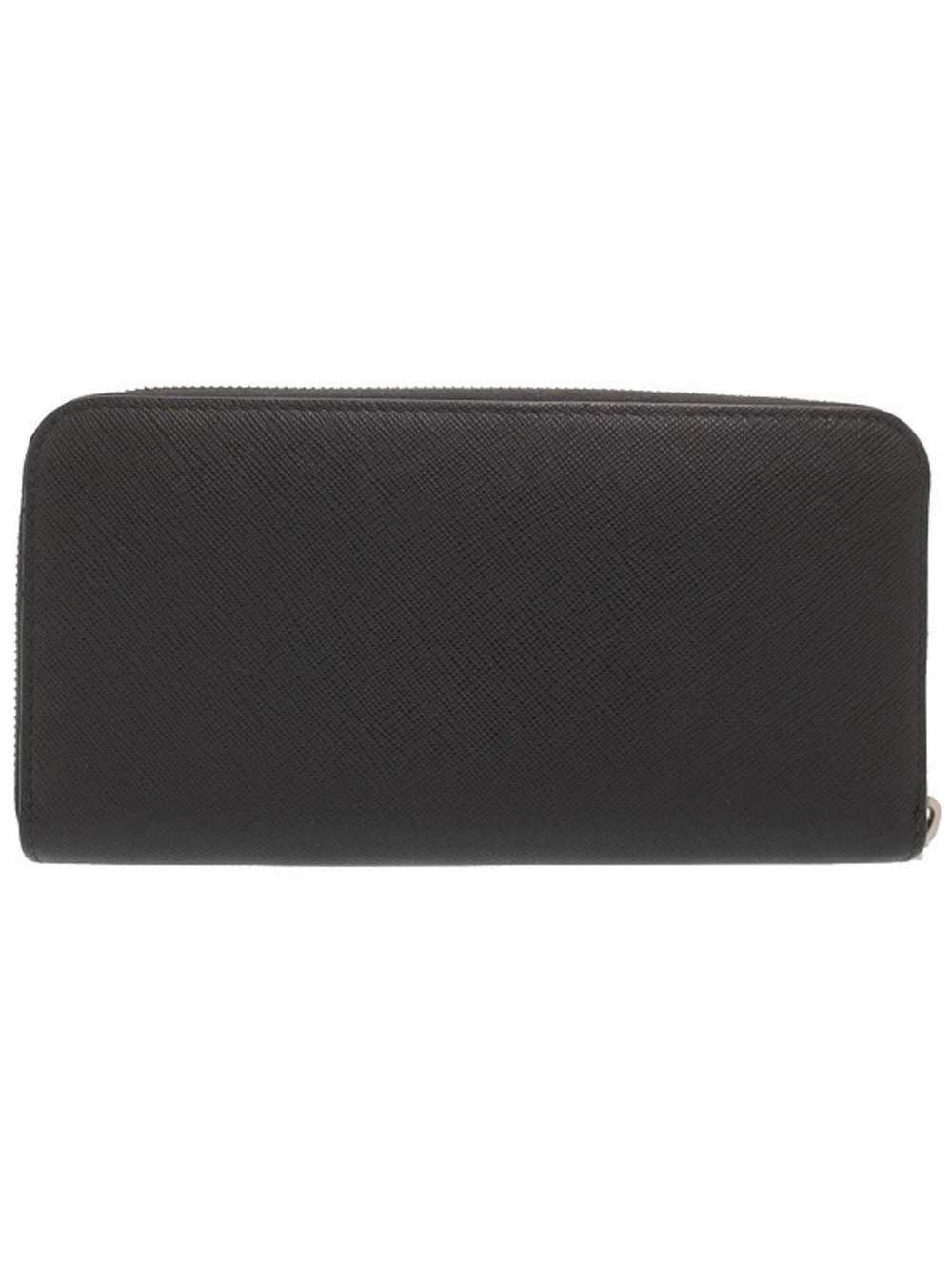 Prada Saffiano Long Wallet Zip Round Black